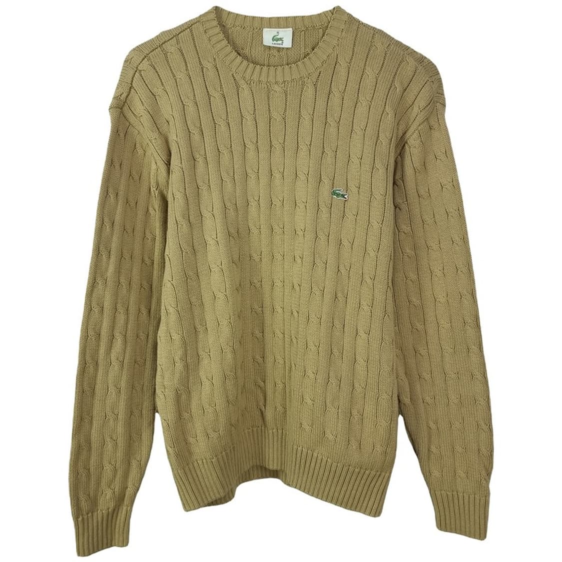 [라코스테] 로고 패치 케이블 꽈배기 니트 베이지 M18555 상품이미지2