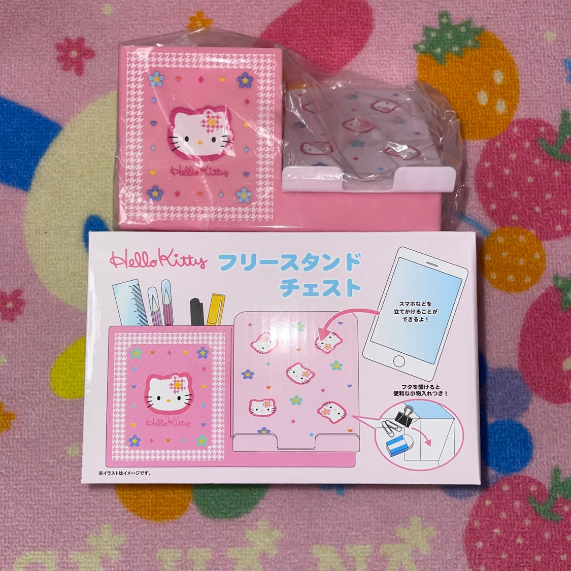 [새상품] 산리오 카오하나 키티 연필꽂이 보관함 휴대폰 거치대 상품이미지1