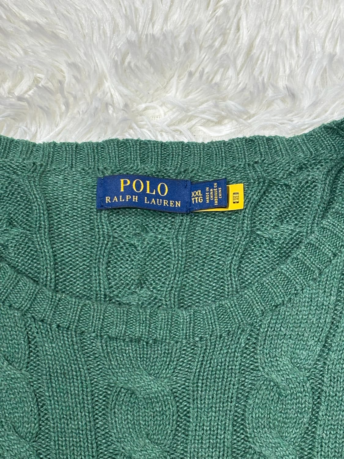 폴로 그린 포니 오버핏 꽈배기 니트 상품이미지6