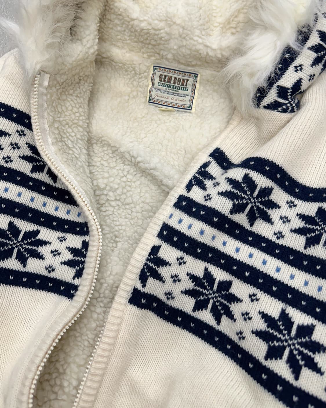 snow fur hood knit jacket 상품이미지4