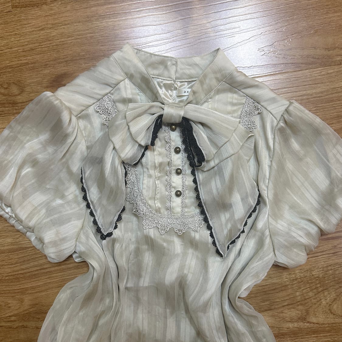 빈티지 엑시즈팜 리본 레이스 원피스 히메갸루 로걀 라떼 페어리 대장템 상품이미지2