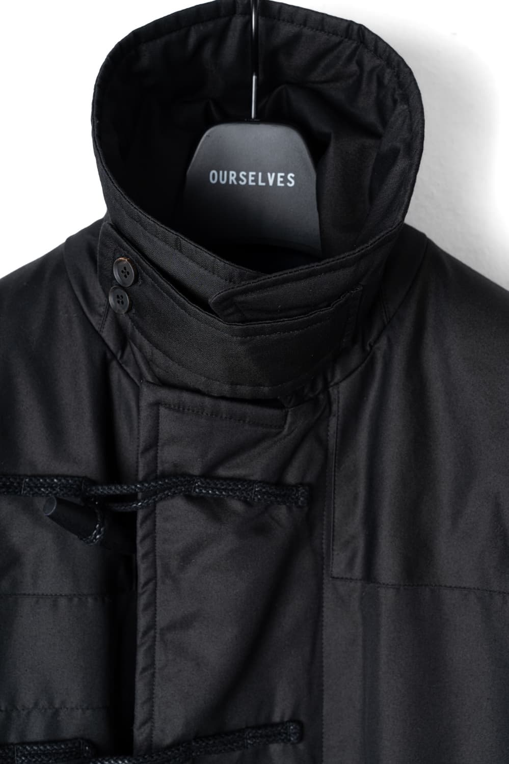 [1] 아워셀브스 인슐레이션 개버딘 더플 코트 블랙 ourselves 상품이미지2
