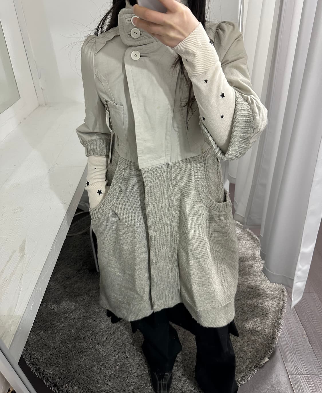 hanii y knit detail twoway jacket 상품이미지7