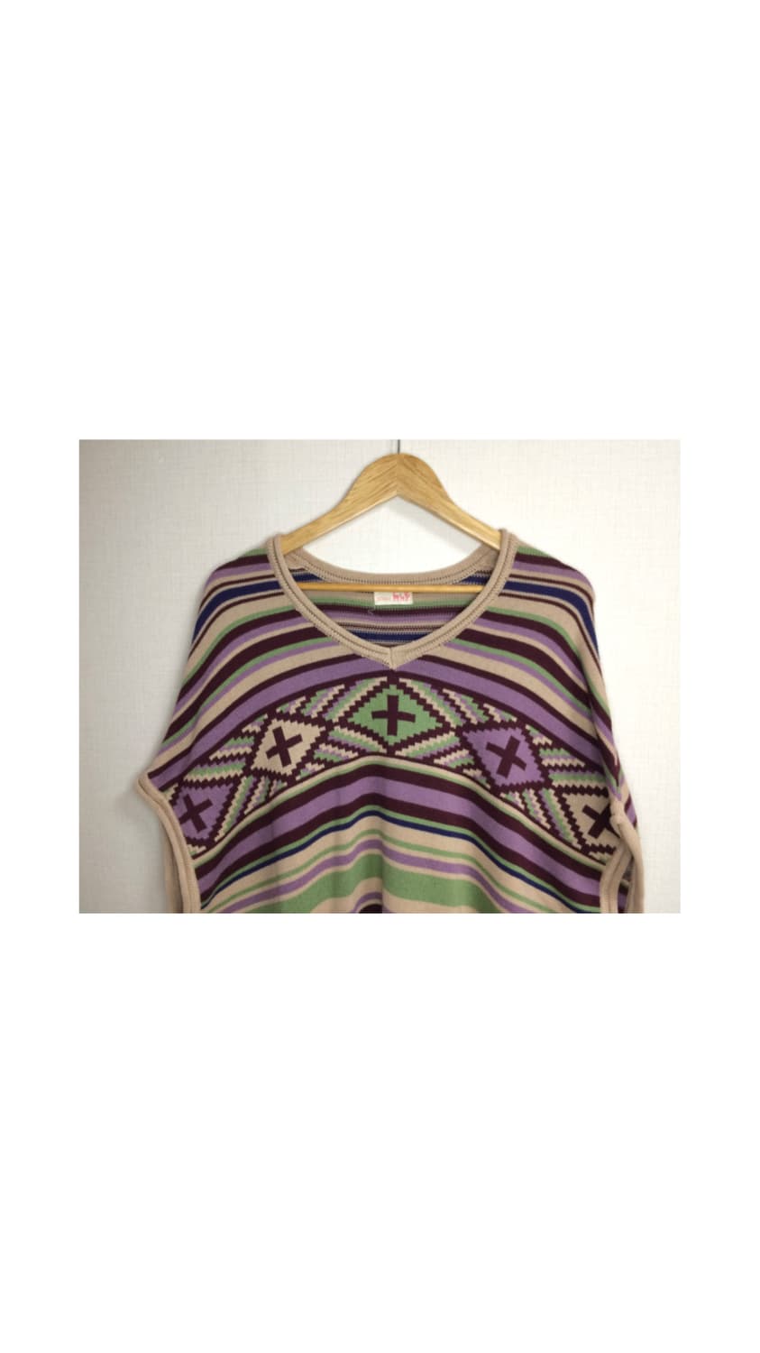 titicaca 티티카키 보헤미안 핑크 판쵸 니트 상품이미지2