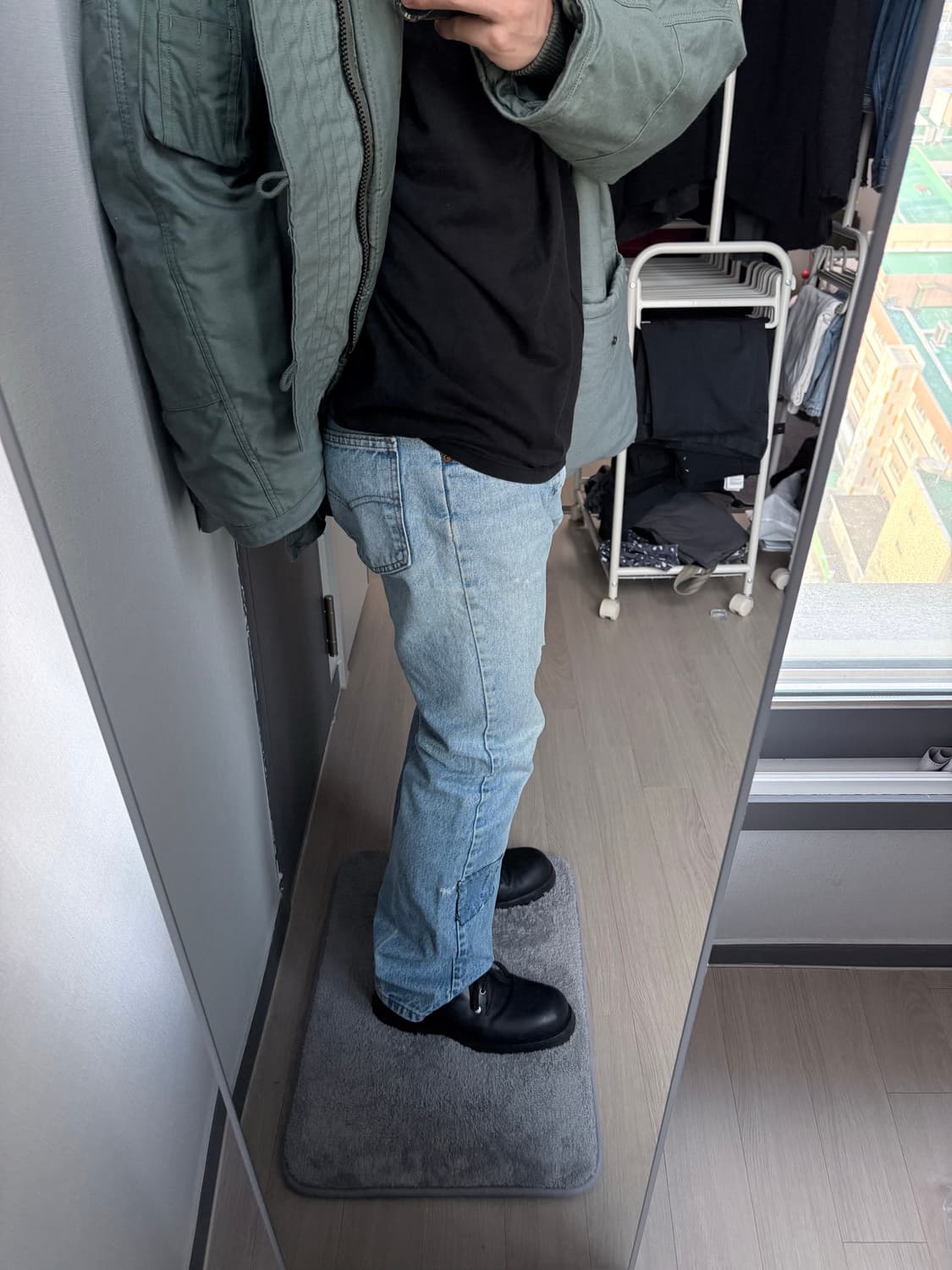 (32x32) 90s 리바이스 517 오렌지탭 USA 연청 부츠컷 데님 상품이미지3