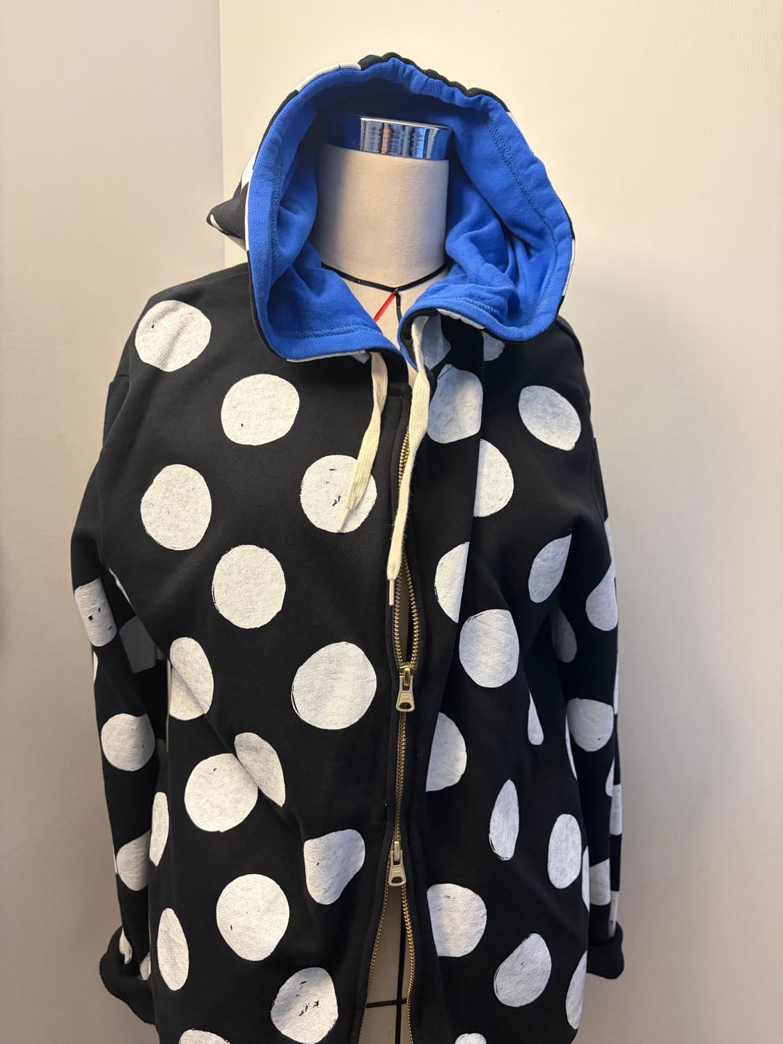 빈티지 도트 후드집업 상품이미지1