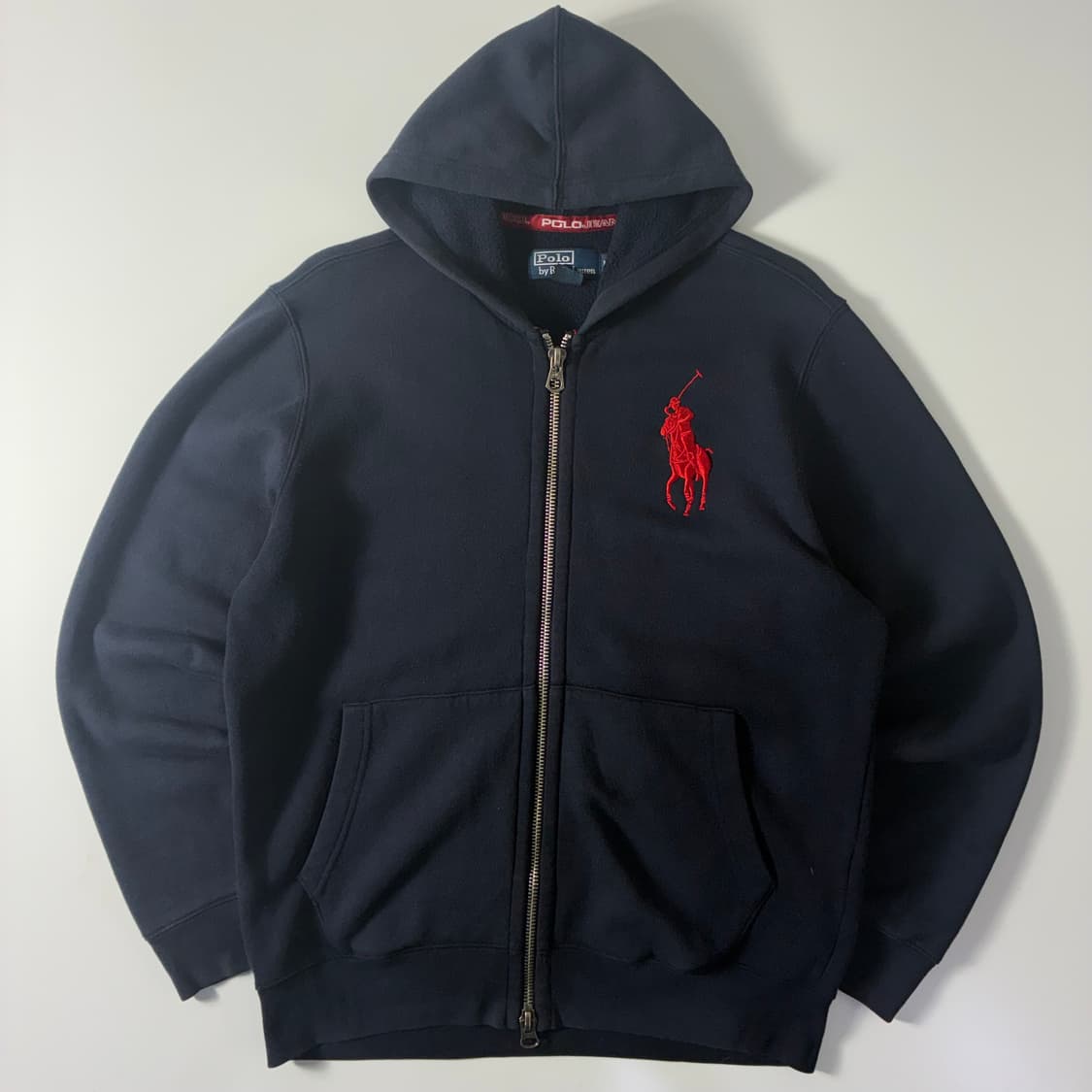 Polo  폴로 랄프로렌 90,s 자수 코튼 빅포니 후드집업  상품이미지2