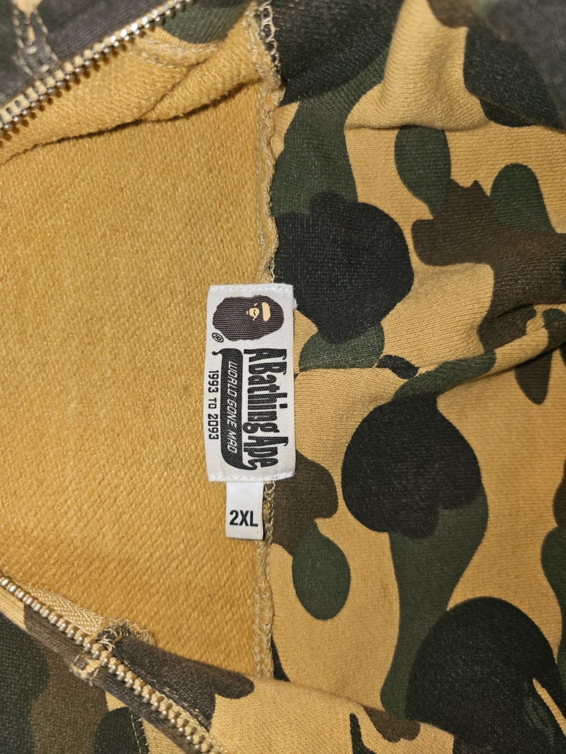 베이프 카모 후드집업 황계 2xl 상품이미지3