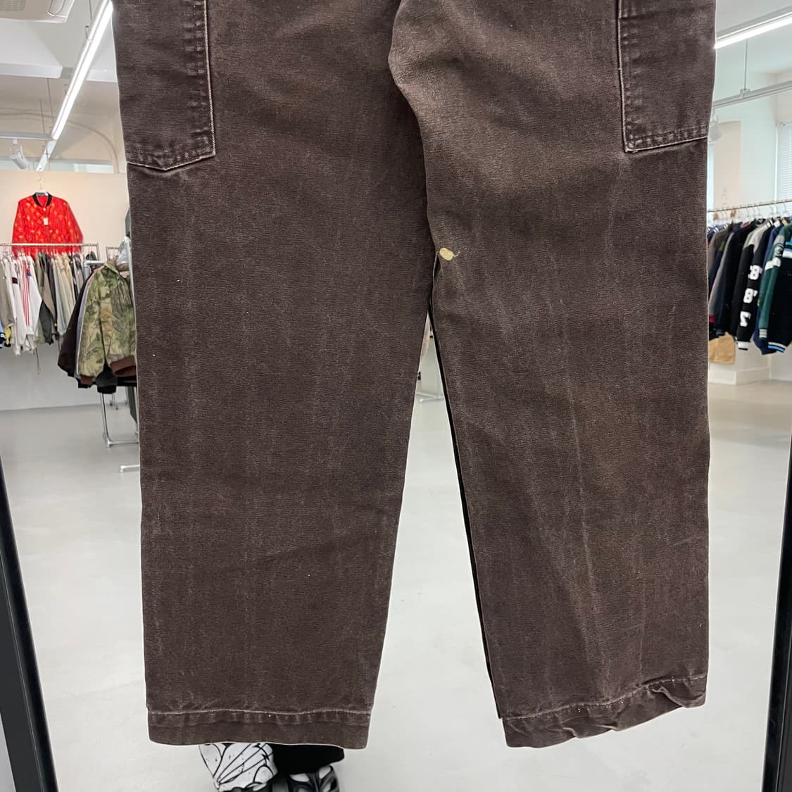 칼하트 OG 더블니 다크브라운 dkb 카펜터 덕캔버스 페이딩 워크팬츠 상품이미지5