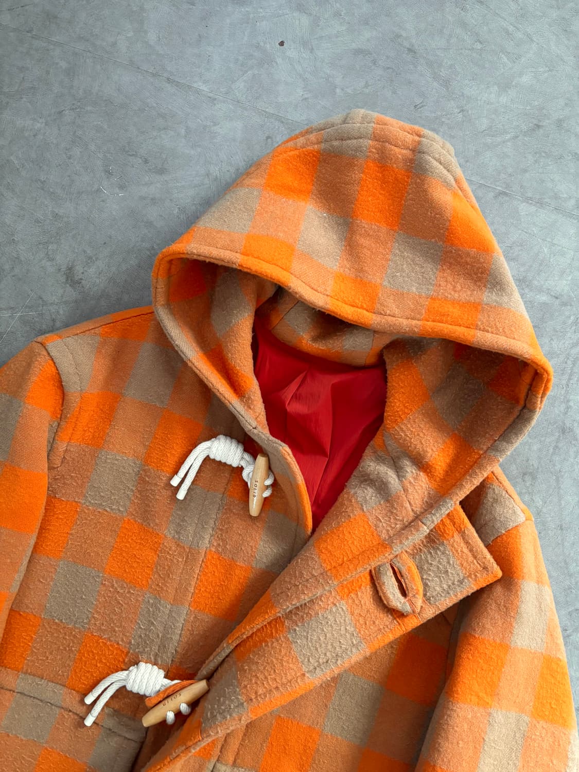 Solid Homme 솔리드 옴므 체크 숏 더플코트  상품이미지6