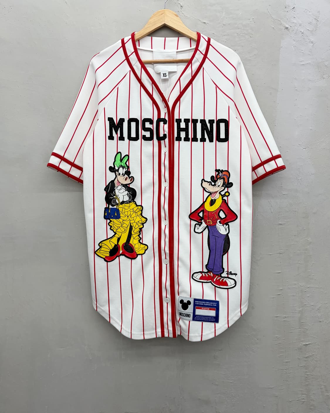 모스키노 x H&M x 디즈니 오버사이즈 핀 스트라이프 베이스볼 져지 상품이미지1