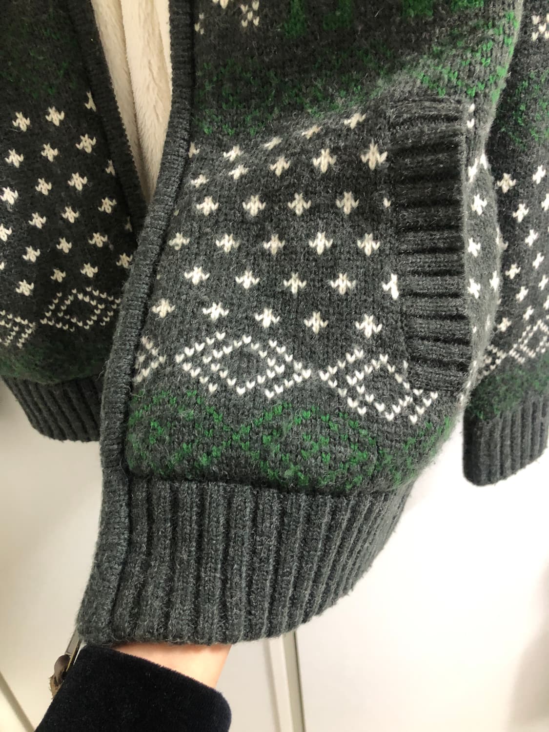 ADEN 토끼털 니트 후드 집업 상품이미지2