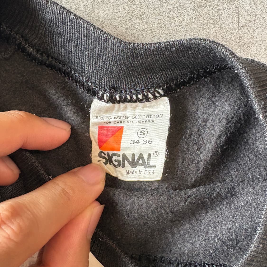 90s 90년대 미국 생산 빈티지 블랙 스웻셔츠 상품이미지7