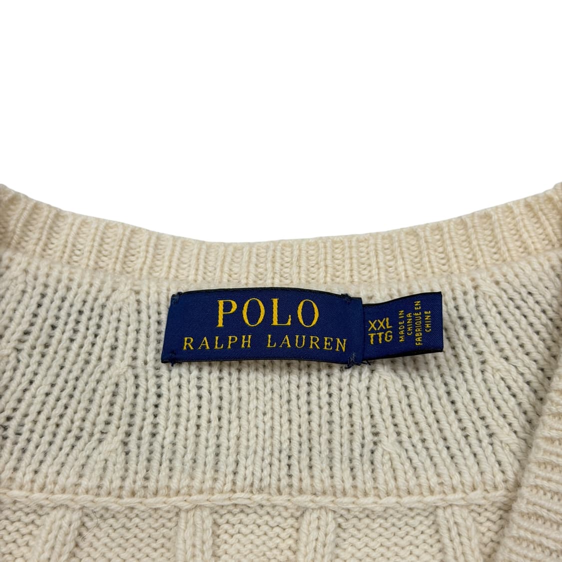 폴로 랄프로렌 믹스드 크리켓 캐시미어 울 브이넥 니트 아이보리 2XL 상품이미지4