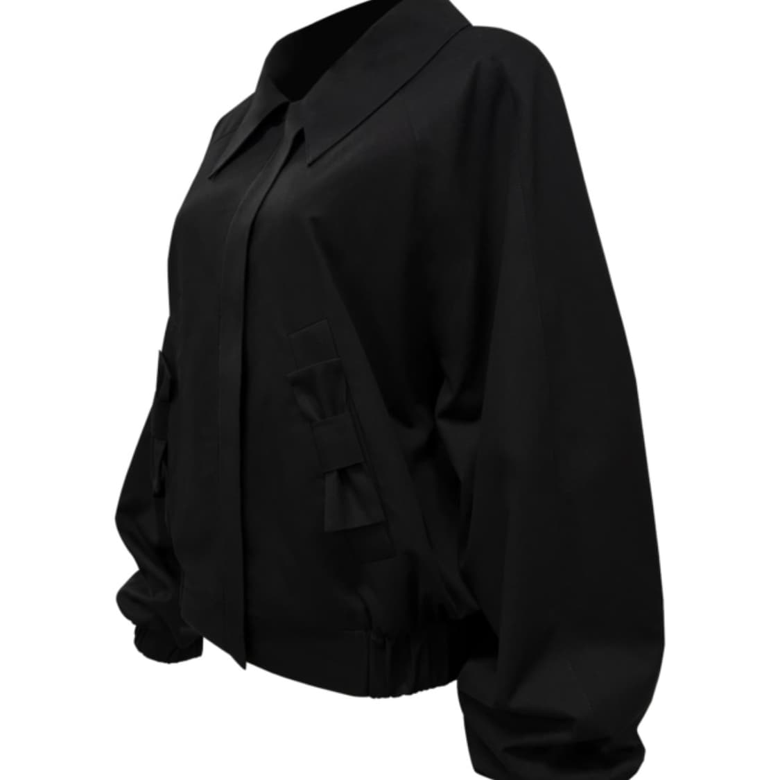 chemehc bow raglan cotton jacket (black) 상품이미지2
