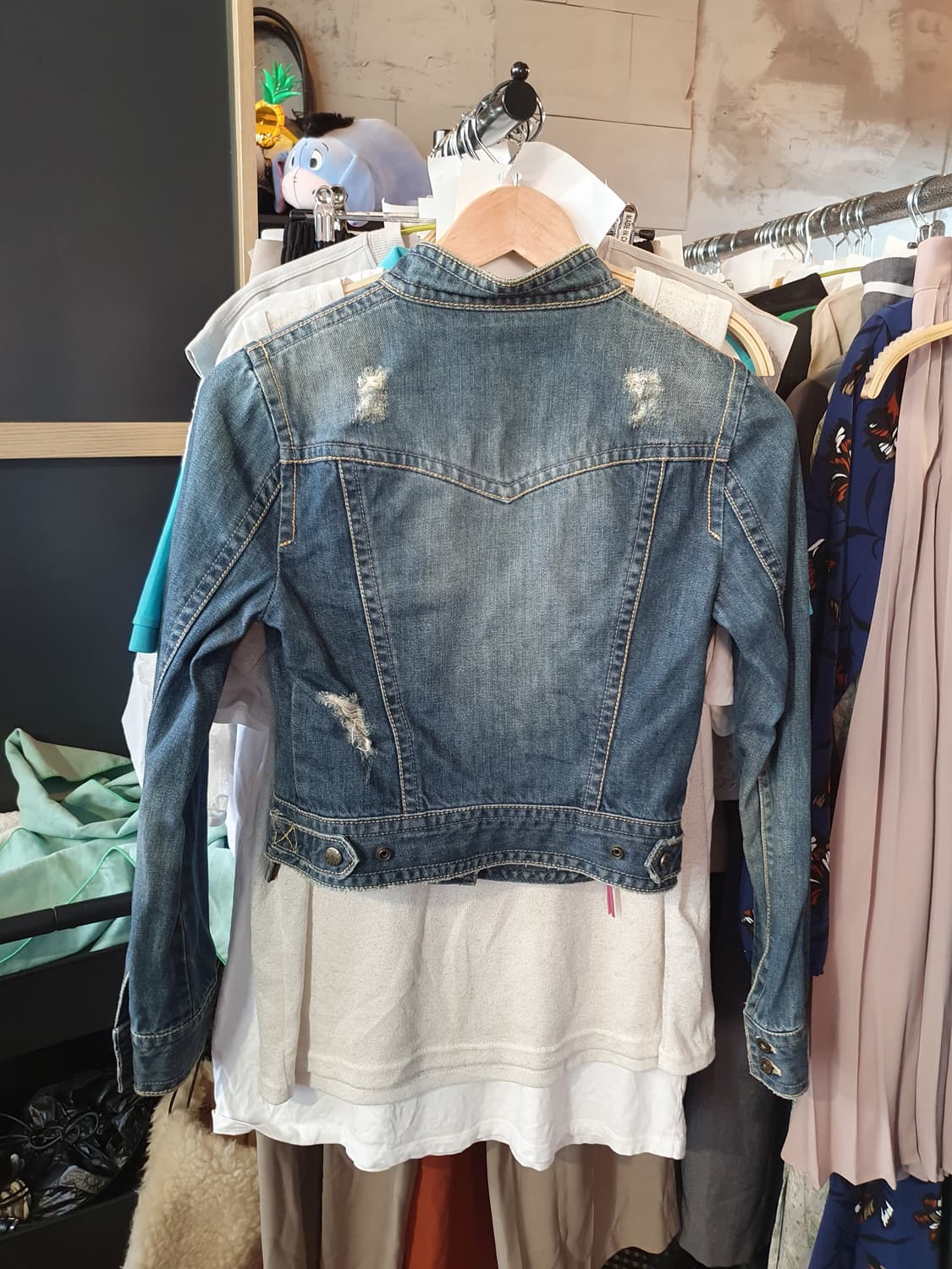 무배 VOV 데님 청자켓 빈티지 워싱 스타일 55사이즈 상품이미지2