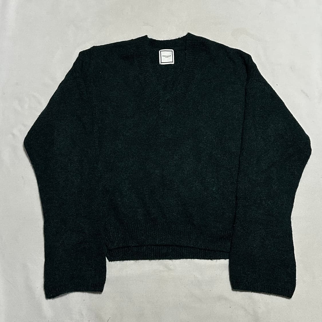 48 우영미 브이넥 그린 울 니트 상품이미지2