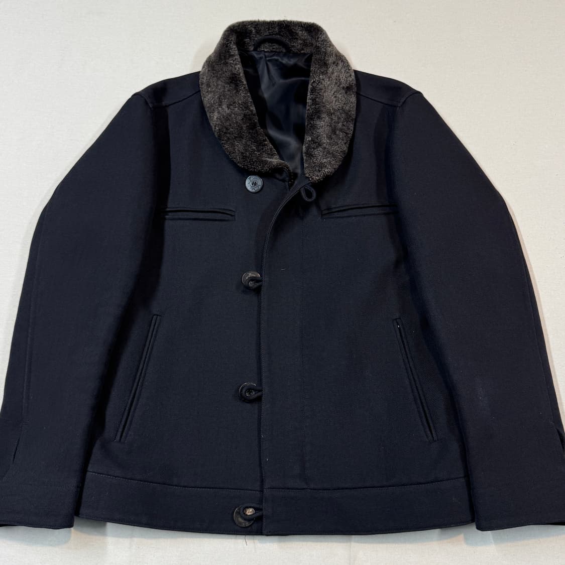 S) 던힐(Dunhill) 시어링 카라 울 혼방 워크 자켓 상품이미지2