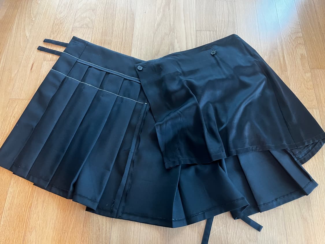 더일마 레이어드 언발 플리츠 스커트 상품이미지3