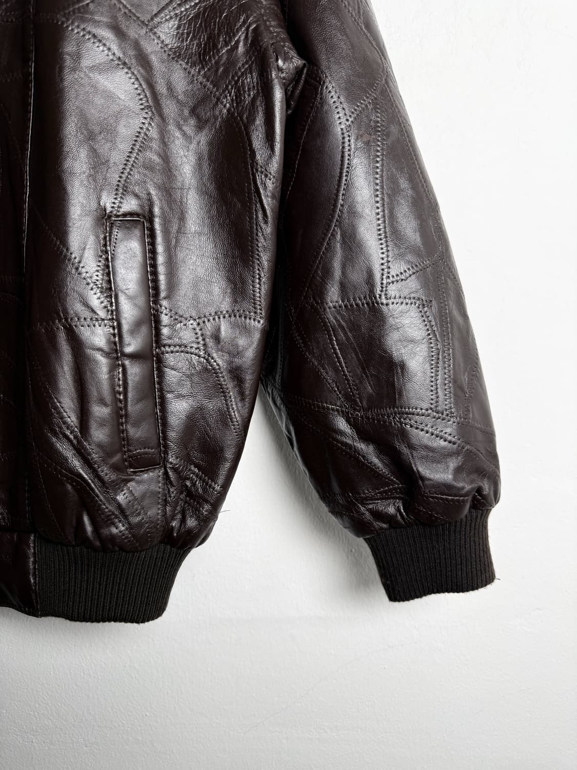 Vintage Patchwork Leather Jacket 상품이미지6