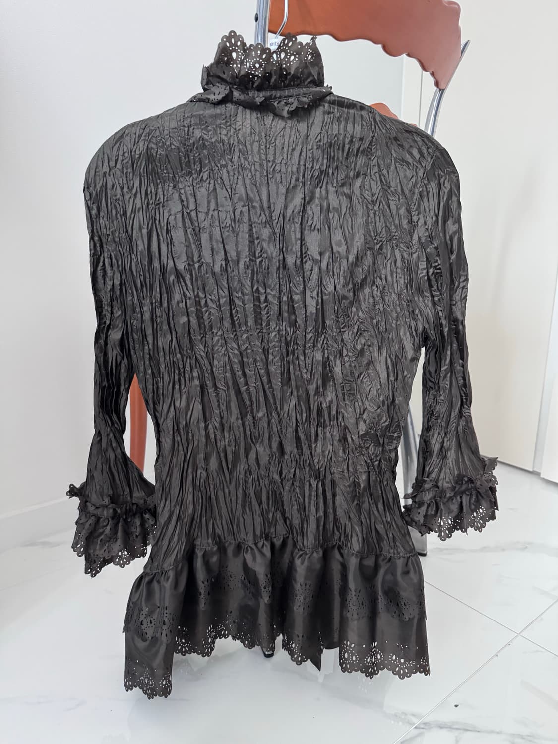 Eent’sssssss 펀칭레이스 블라우스, 후드 집업 세트 S 상품이미지4