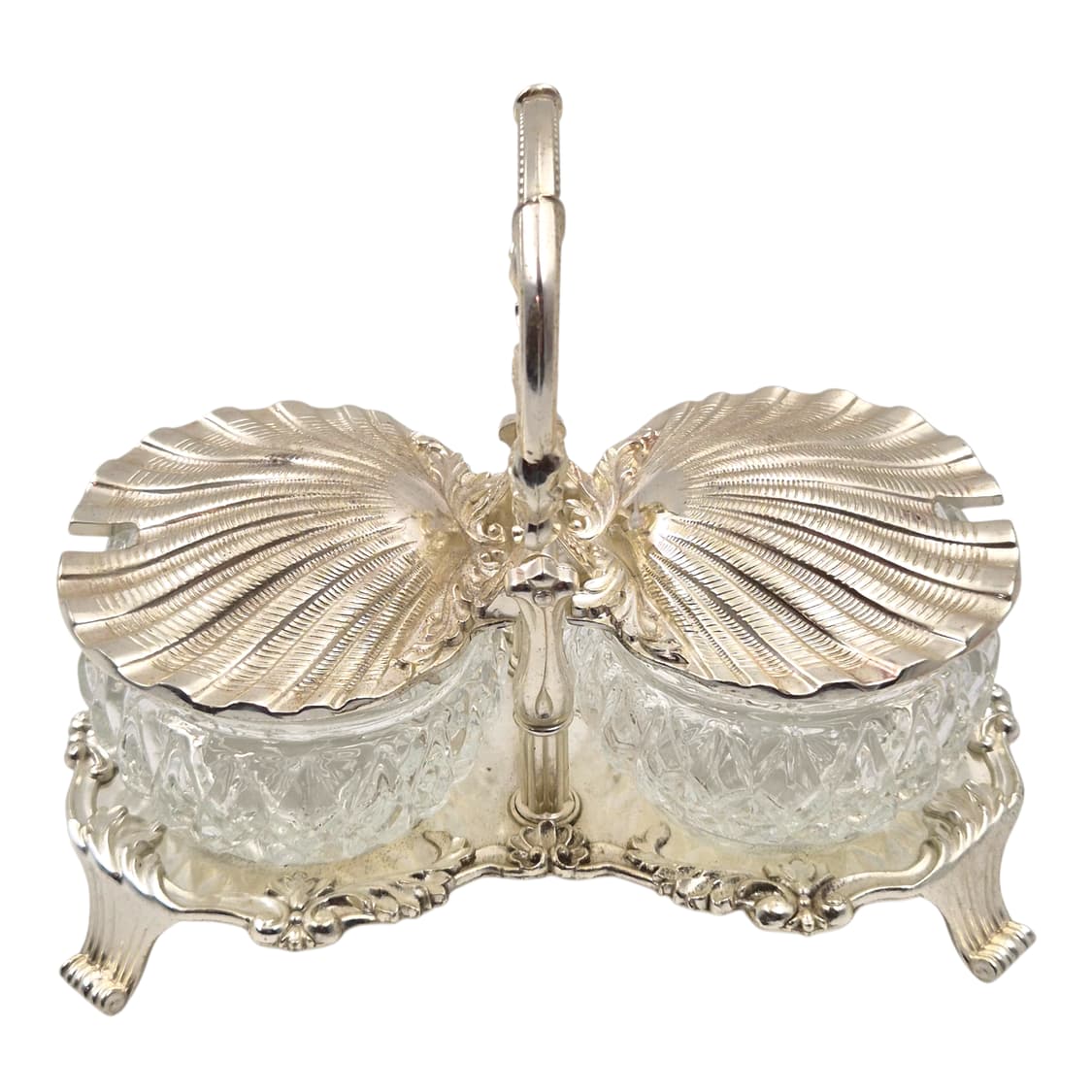 70s 엔틱 셸 무광 실버 크리스탈 슈가 세트 상품이미지1