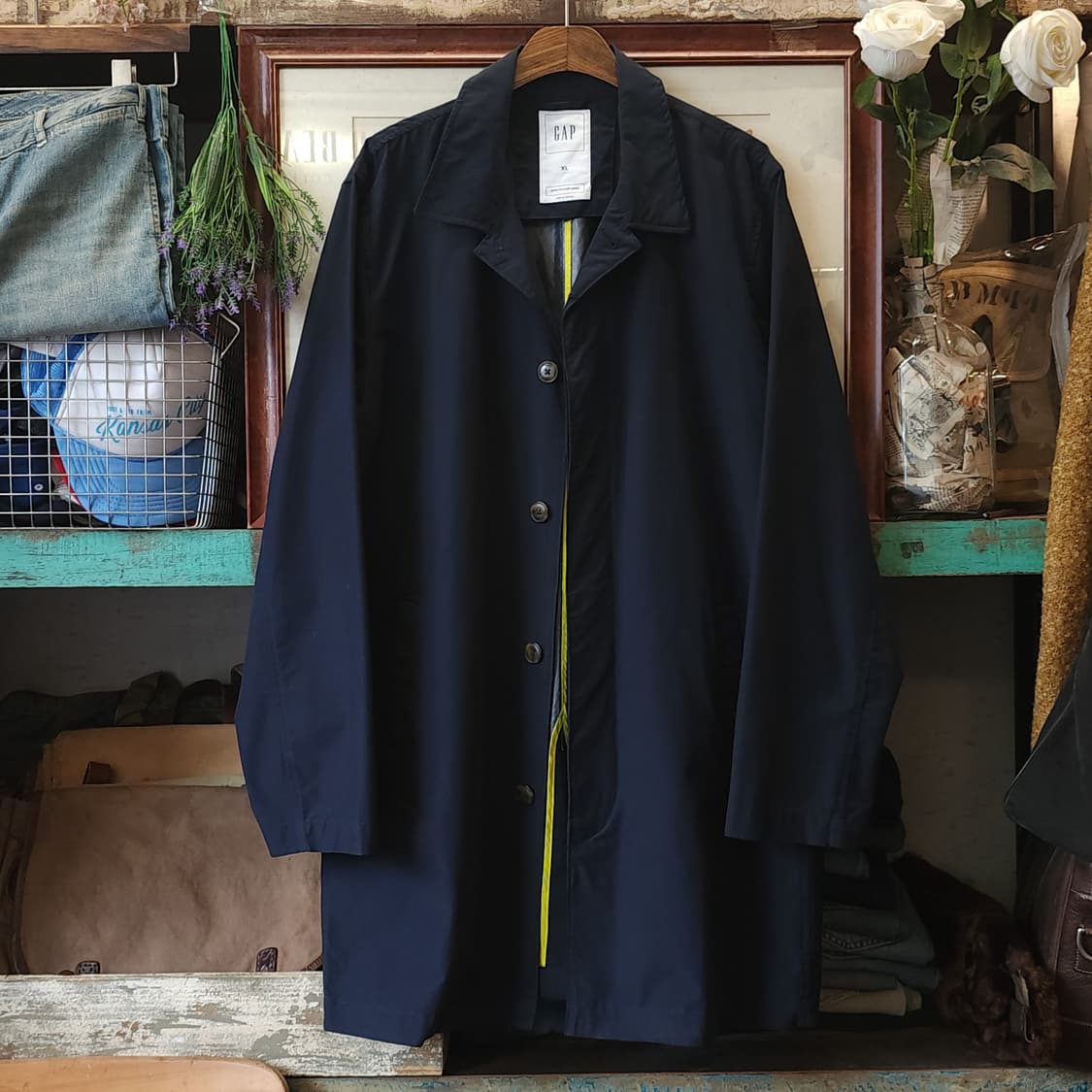 00s 갭 트렌치 코트 싱글 트렌치 네이비 빅사이즈 트렌치 코트 xl 상품이미지2