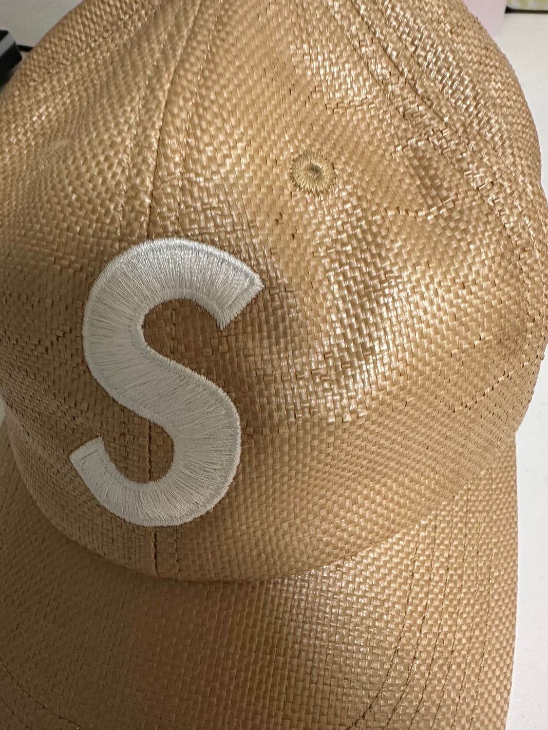 슈프림 라피아 S 로고 6-패널 캡 내츄럴 - 22SS 상품이미지2