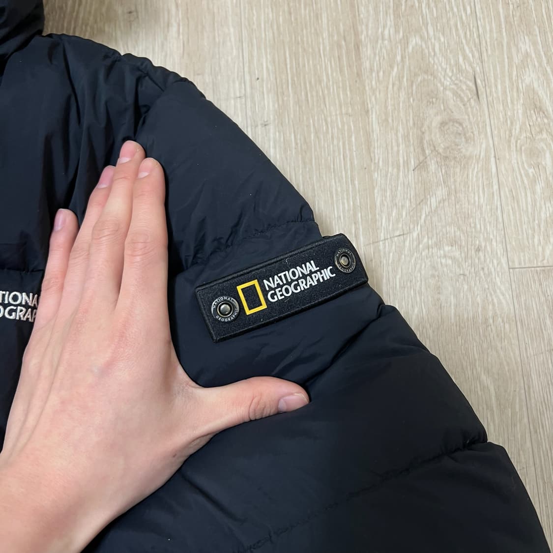 내셔널지오그래픽 키즈 와펜 구스다운 후드 롱패딩 160 상품이미지4