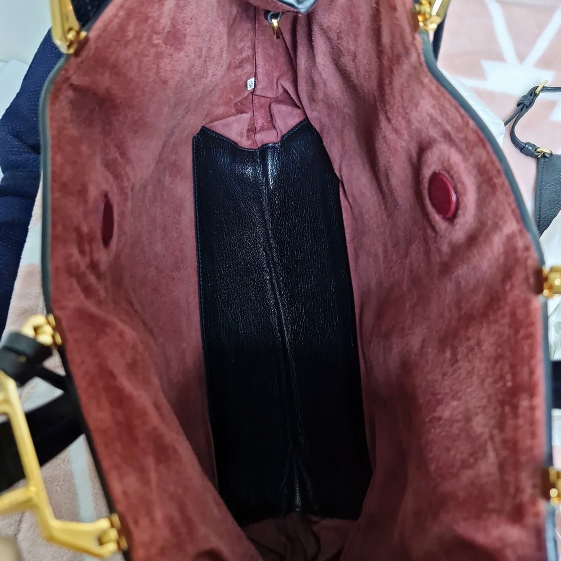 미우미우 정품 마드라스 레더 숄더백 토트백 풀구성 상품이미지5