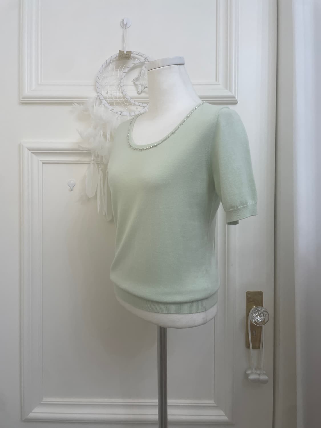 mint pearl point basic knit top 상품이미지2
