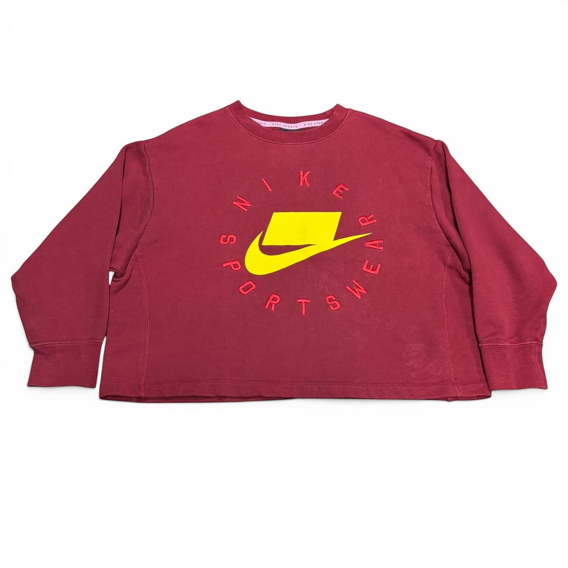 우먼XL 나이키 NSW 버건디 빅로고 맨투맨 상품이미지1