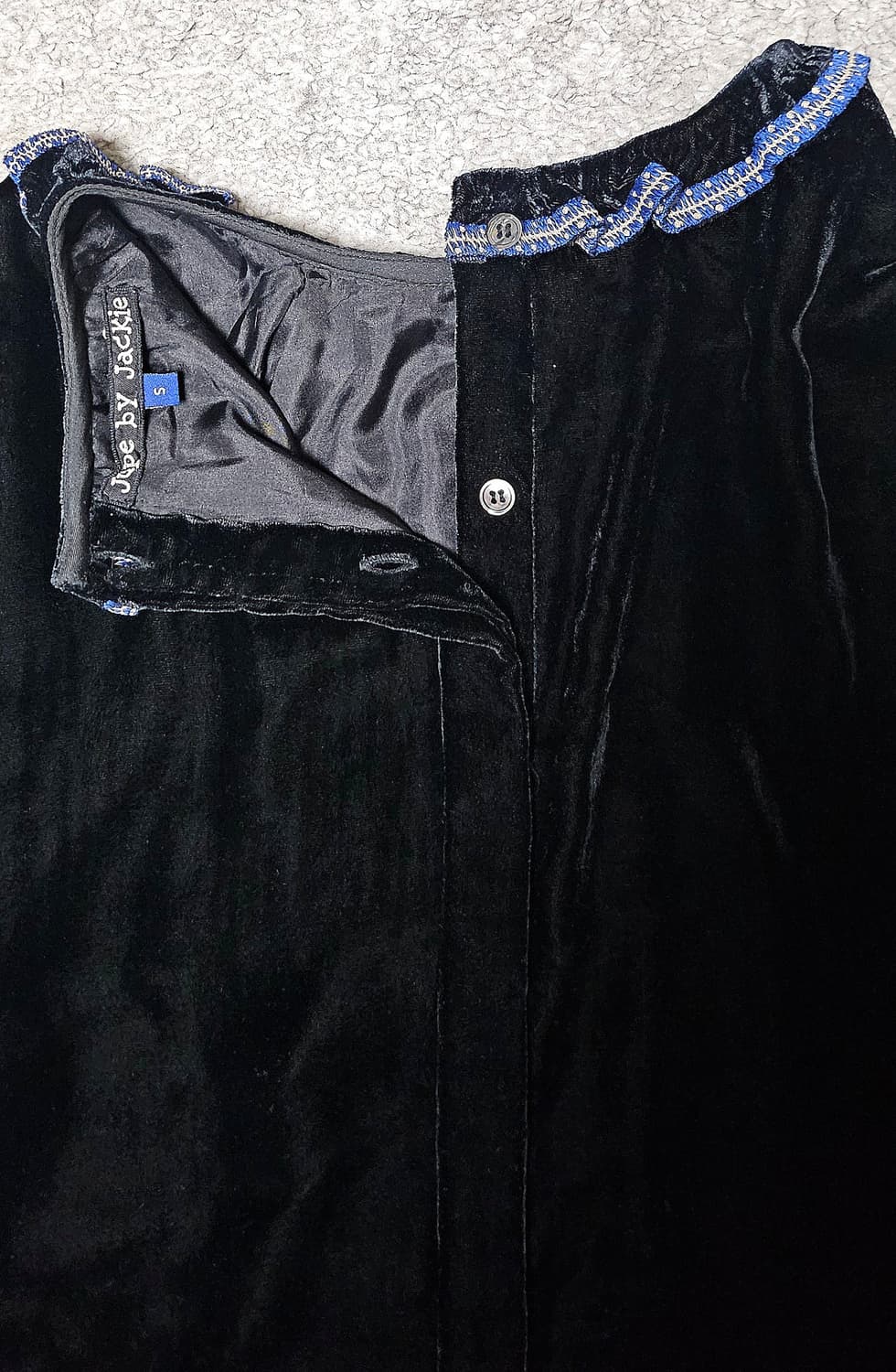 [미실착 새제품]Jupe by Jackie 실크 벨벳 자수 원피스 상품이미지3