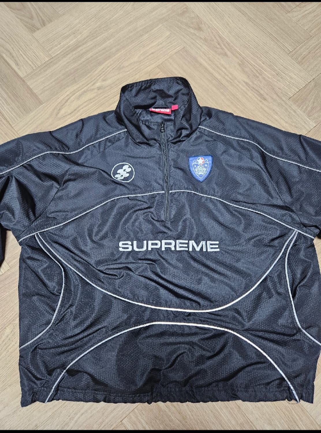 슈프림 리플렉티브 파이핑 풀오버 블랙 M 상품이미지1