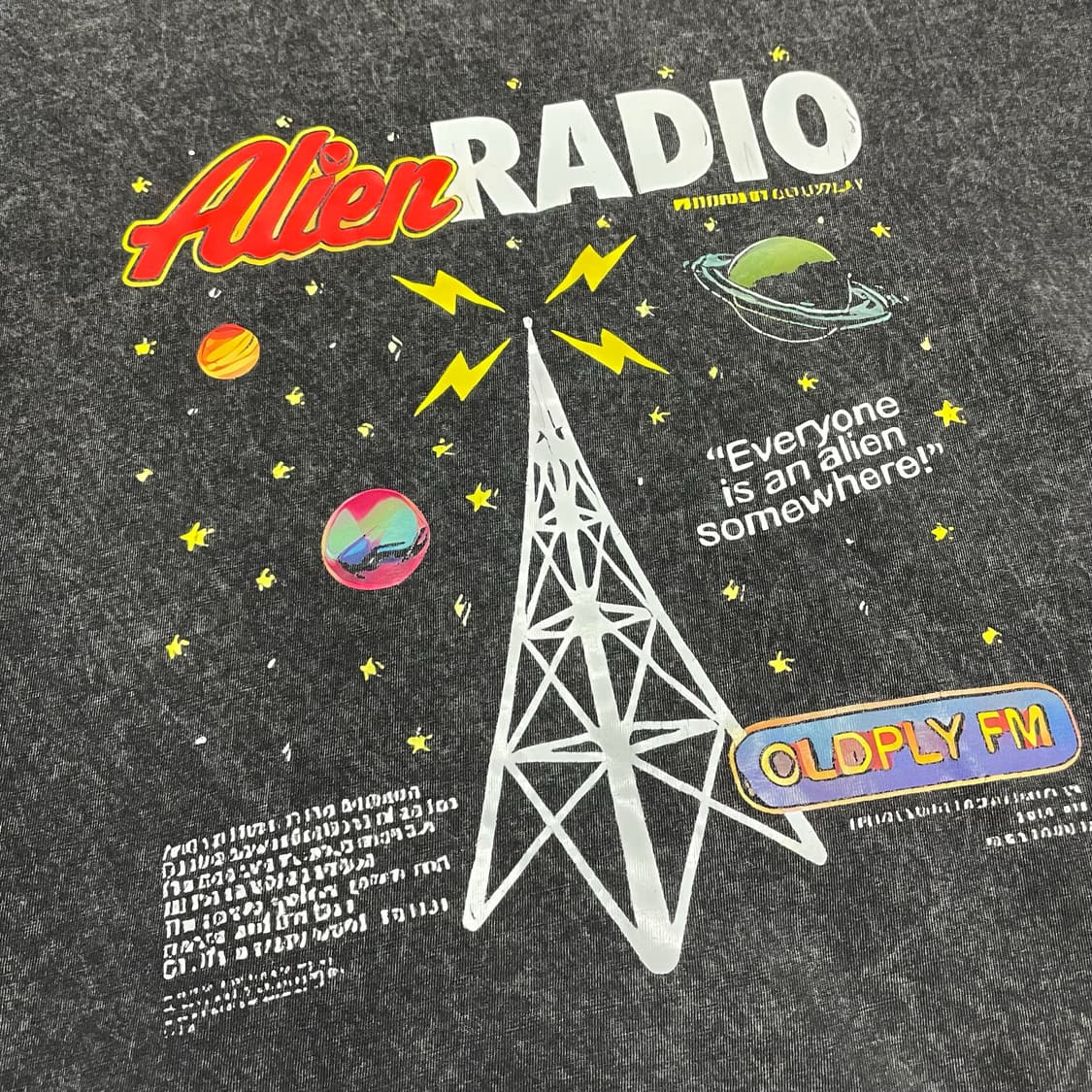 [M] Alien RADIO 콜드플레이 빈티지 워싱 반팔티 상품이미지2