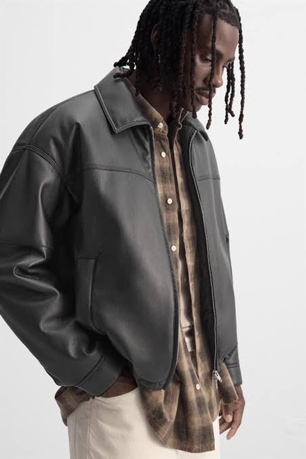 자라 페이크 레더 블랙 자켓 상품이미지1