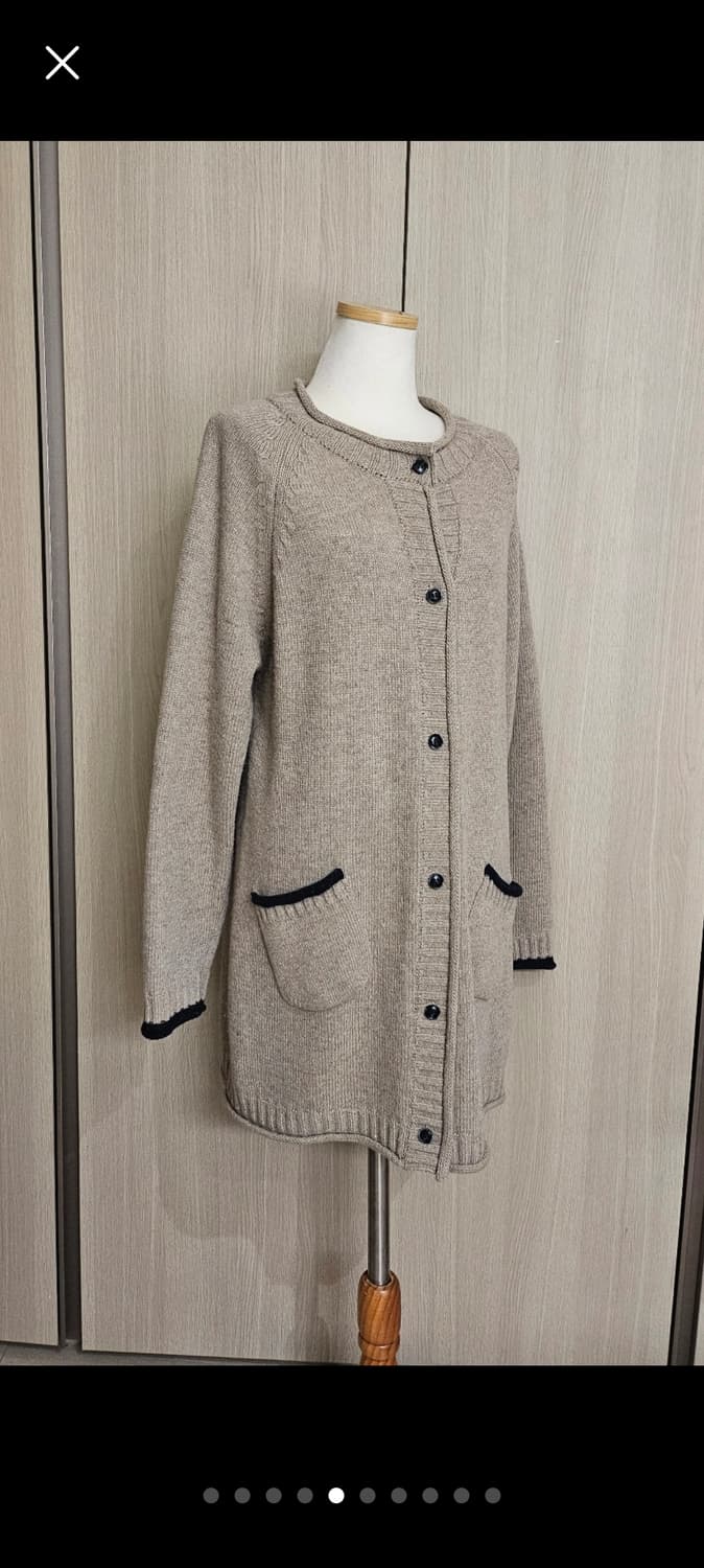 🌿 대치동 짜임공방 니트 하프 가디건 (Free / 베이지×네이비) 상품이미지5