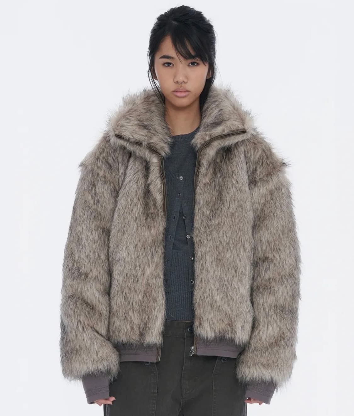 Wellbeing express fur jacket gray 상품이미지2