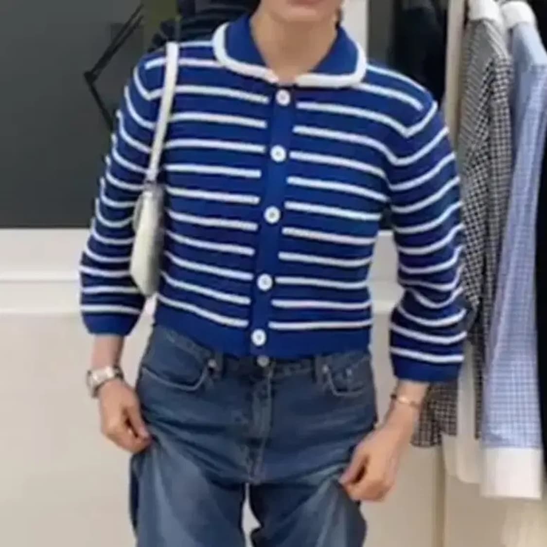 HELDER 헬더 뮤뮤니트 가디건 자켓 블루 상품이미지2