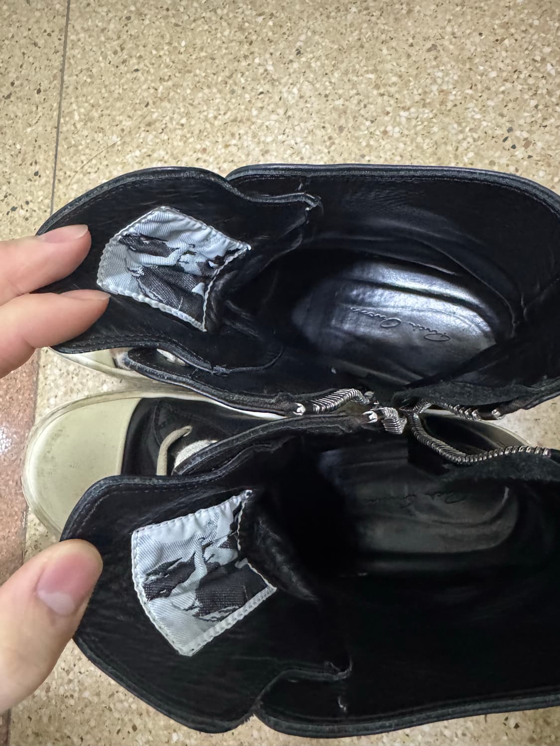 릭오웬스 라몬즈 하이 레더 블랙 상품이미지4