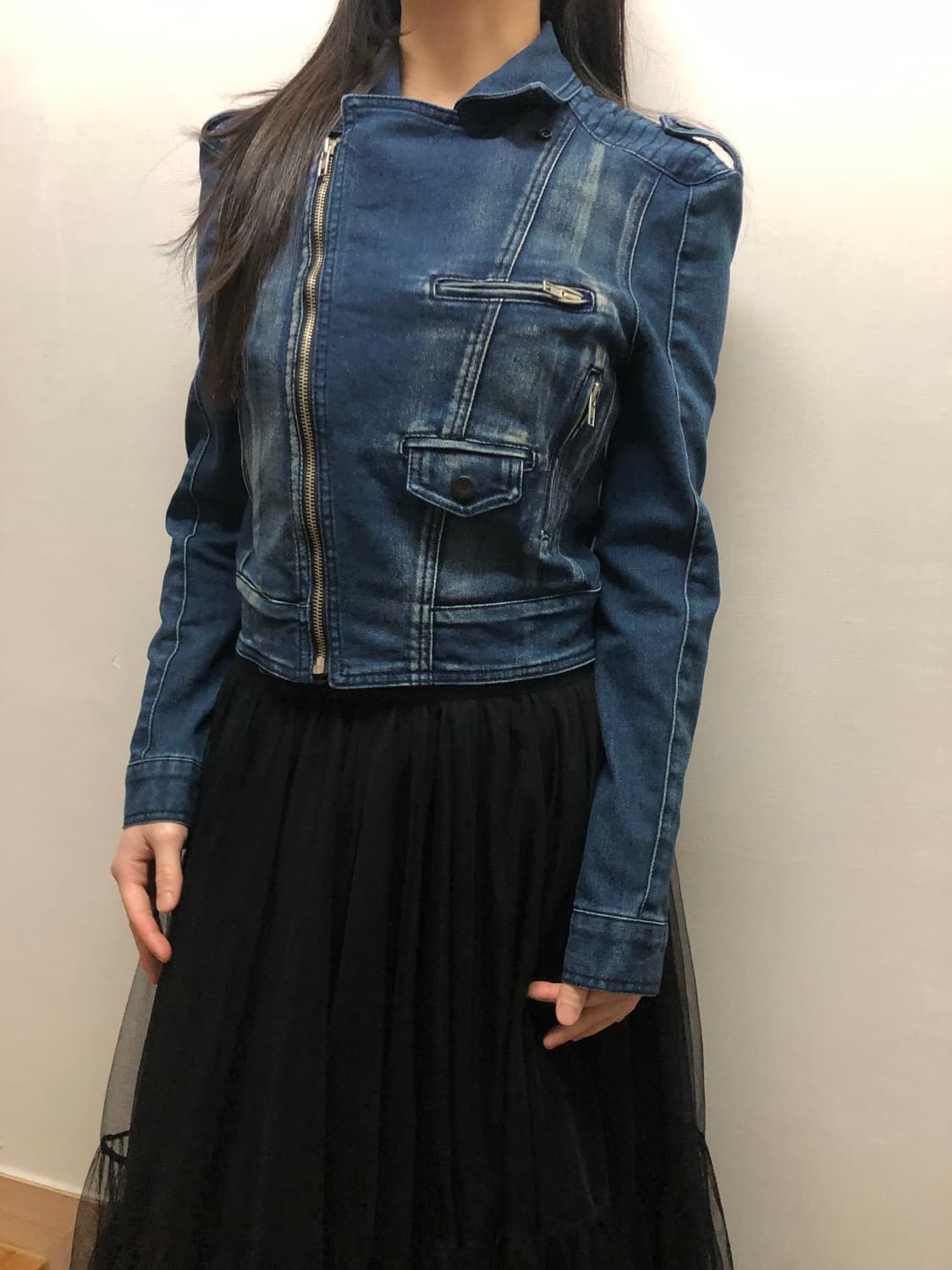 빈티지 데님 펑크 자켓 상품이미지4