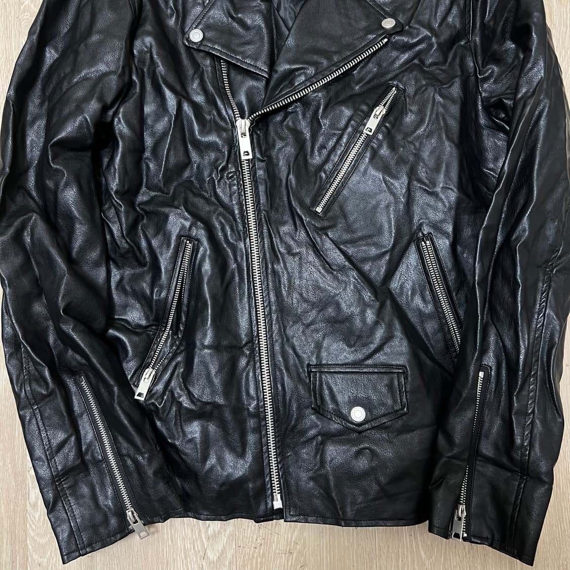 로얄레더 남성 더블 라이더 가죽자켓 L/100  상품이미지3