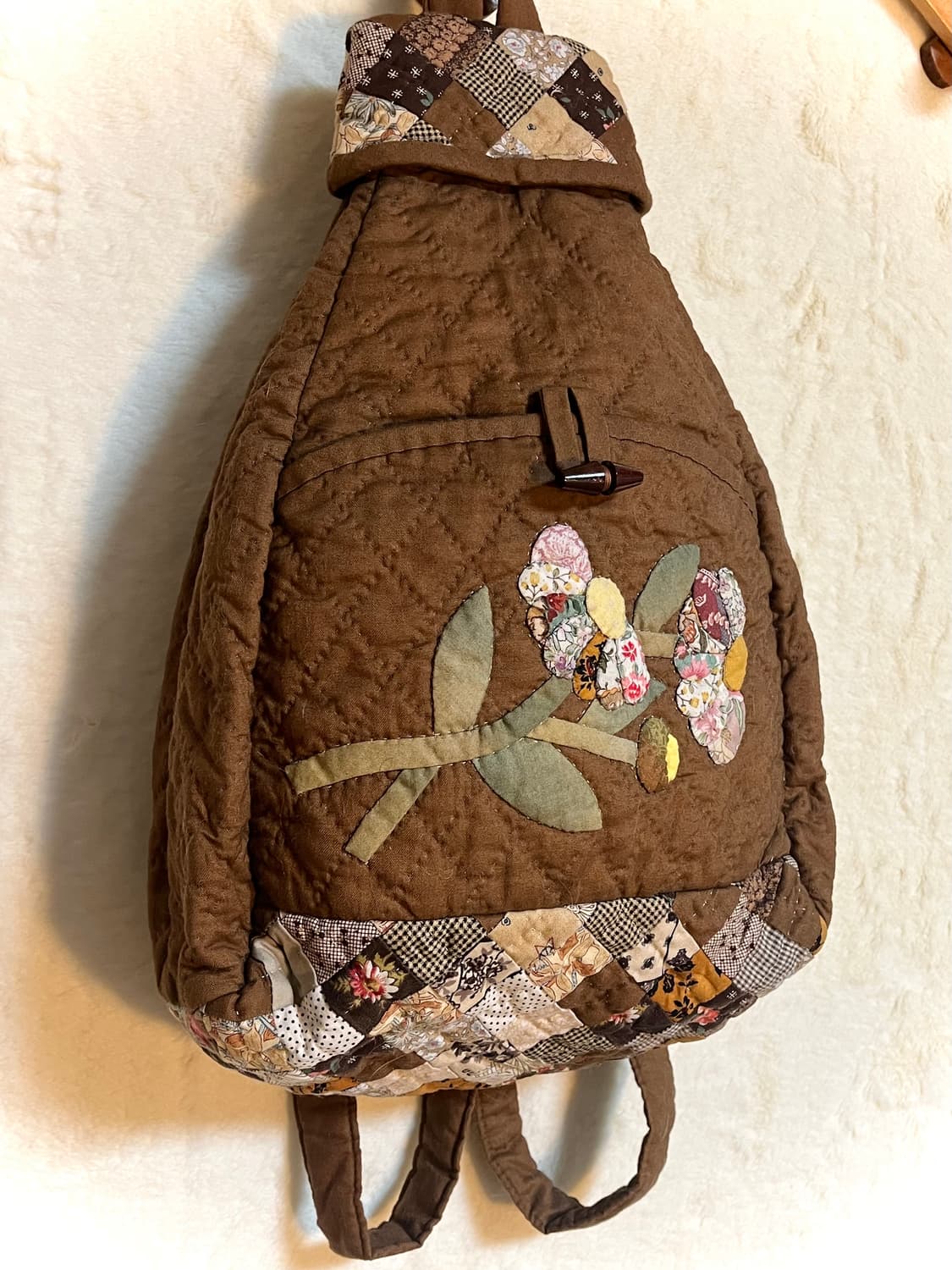 빈티지 패치 퀼트 브라운 백팩  상품이미지2