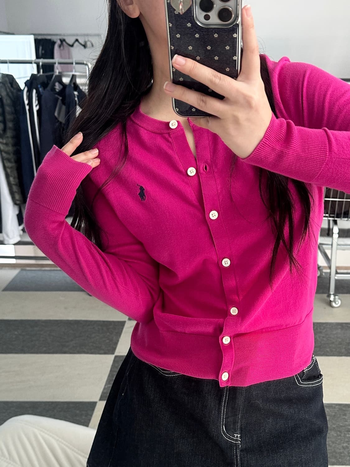 폴로 랄프로렌 핫핑크 피마코튼 가디건 상품이미지2