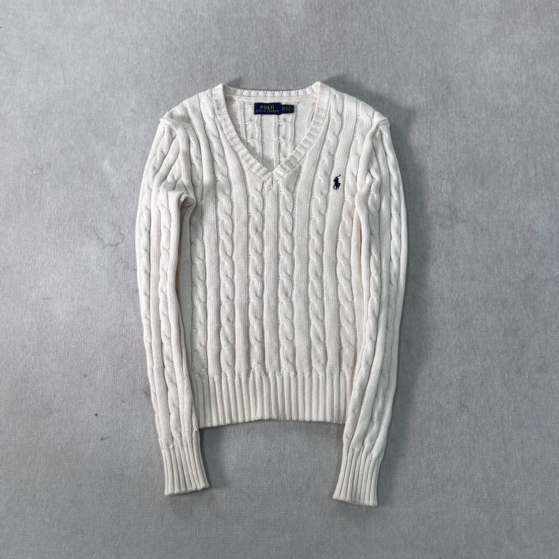 90 폴로랄프로렌 브이넥 꽈배기 니트 상품이미지1