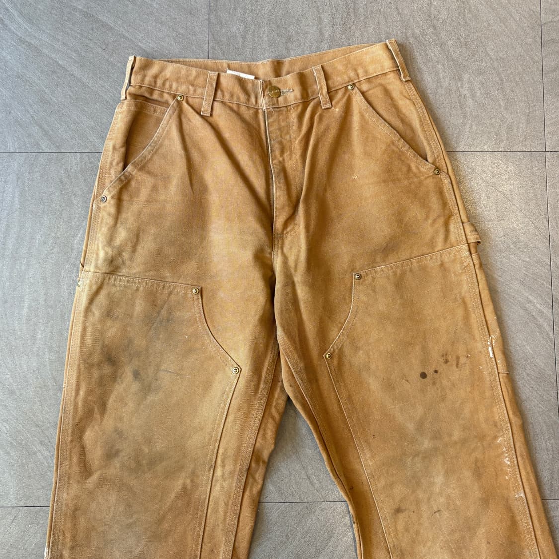 칼하트 정품 미국 생산 브라운 더블니 팬츠 상품이미지2