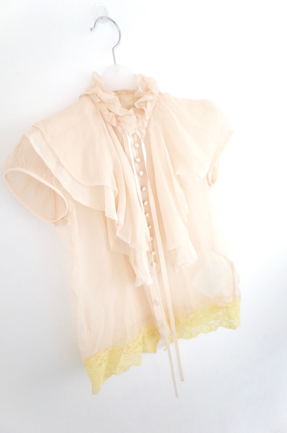 Sacai 사카이 실크 프릴 레이스 블라우스 상품이미지1