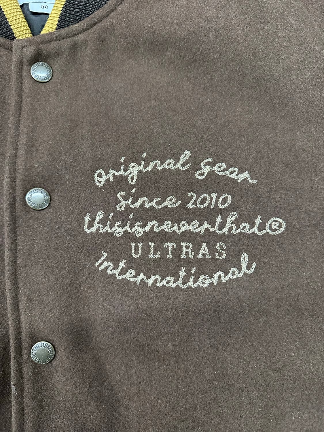 🔥thisisneverthat 레더 슬리브 바시티 자켓 S🔥 상품이미지6