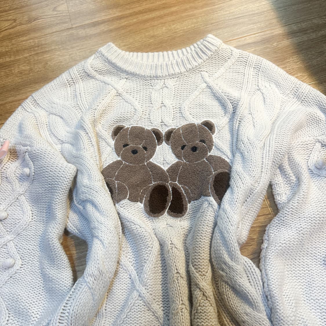 빈티지 곰 리본 폼폼 니트 원피스 히메갸루 로걀 라떼 모리걸 페어리 고딕 상품이미지2