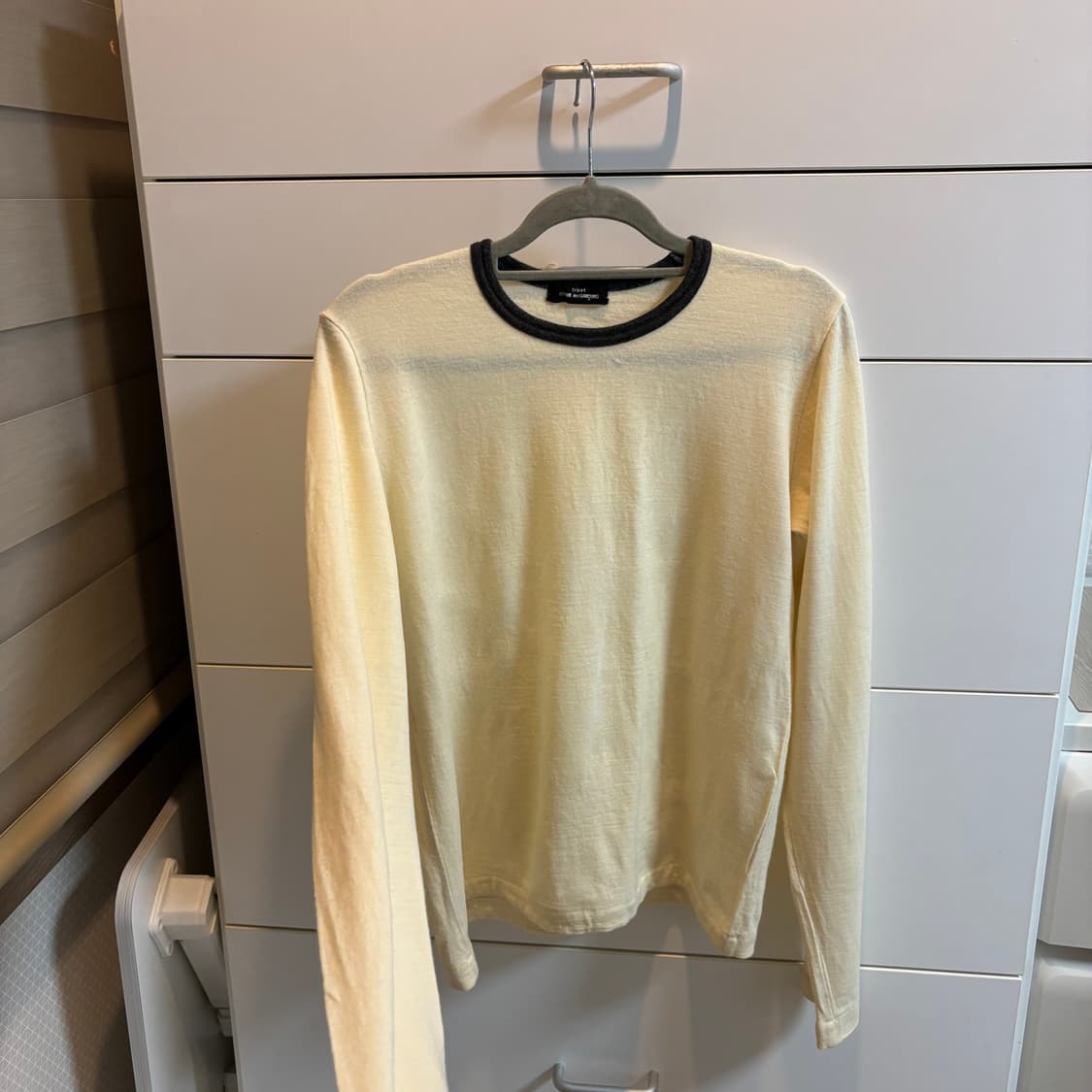 꼼데가르송 트리콧 울100% 링거 니트 티셔츠 아이보리 상품이미지2